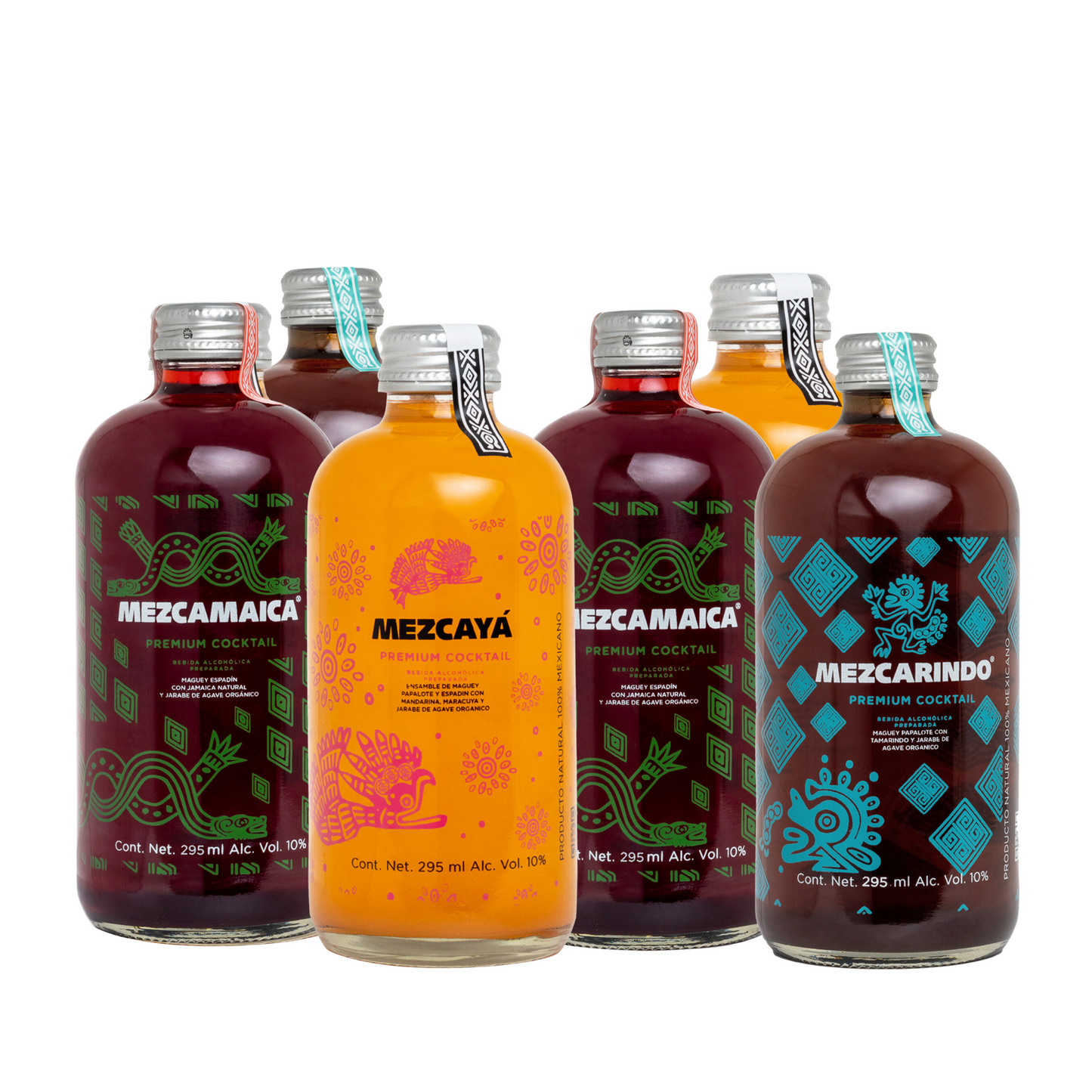 Mixed box 295 ml 2 Mezcamaica, 2 Mezcaya, 2 Mezcarindo 6 Premium Cocktail bottles